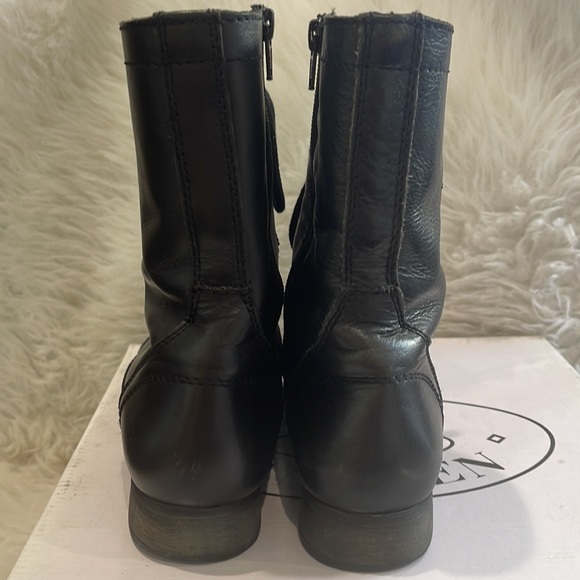 Steve Madden Troopa Combat Boots! Ankle Booties! Woman US 7.5 Black Leather! - Picture 4 of 8